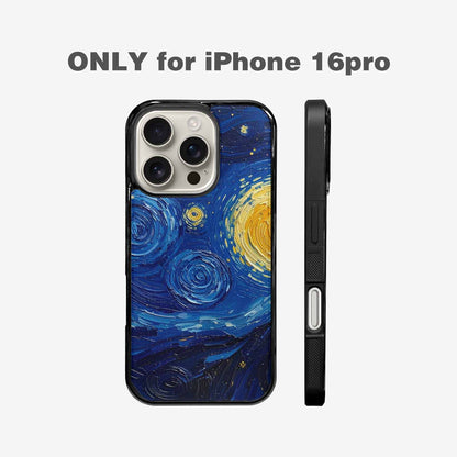 iPhone 16 Pro Case — Swirling Deep Blue Night Sky Filled, Custom Print Case Cover