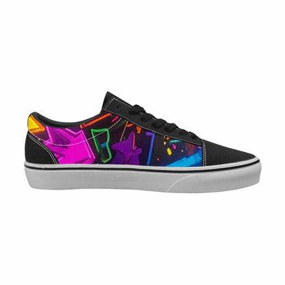 WOMEN'S 80s Retro Motif 80s Lace-Up Canvas Wallpaper Art Custom Sneakers