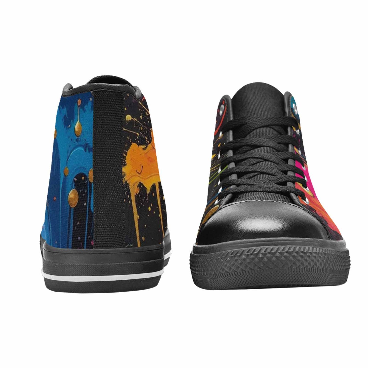 MEN'S Paint Splatter High Top Canvas Cottagecore Sneakers
