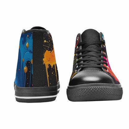 MEN'S Paint Splatter High Top Canvas Cottagecore Sneakers