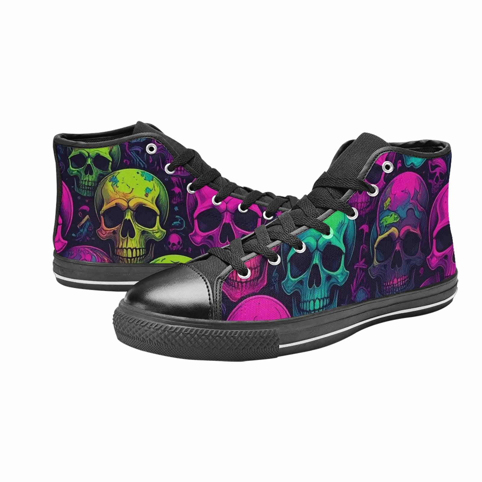 MEN'S Skulls - Neon High Top Canvas Neon Fantasy Sneakers