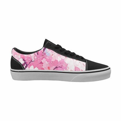 WOMEN'S Cherry Blossom Branch Cherry Lace-Up Canvas Kaleidoscope Custom Sneakers