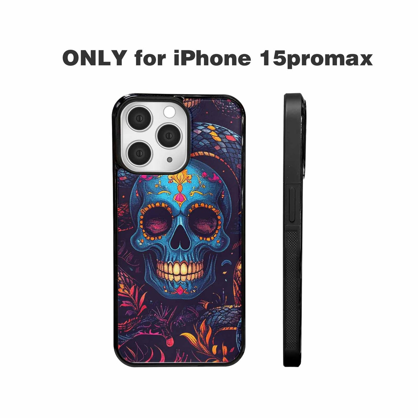 iPhone 15 Pro Max Case — Snake Skulls Print Custom, Unique Phone Case Design