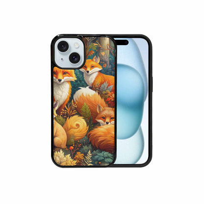 iPhone 15 Case — Fox Forest Fox Forest Pattern Hundreds, Custom Print Case Cover