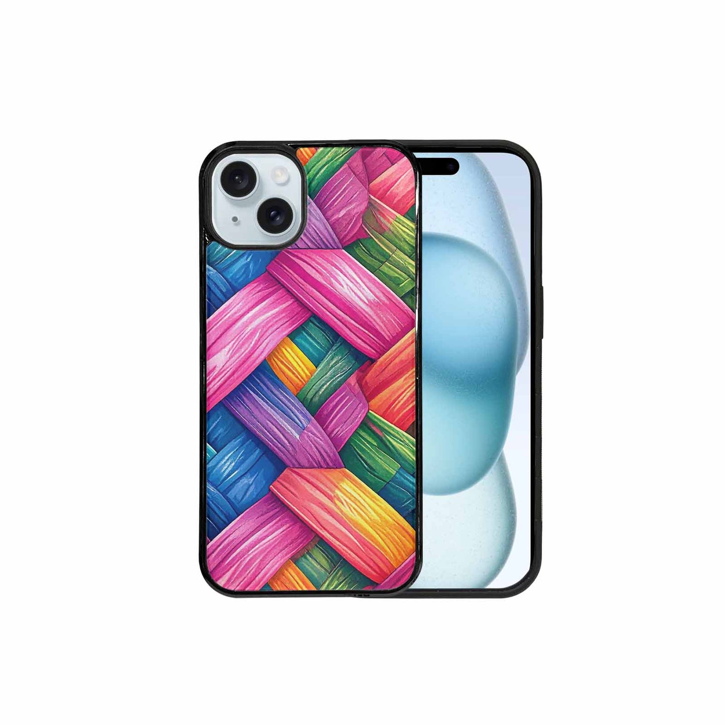 iPhone 15 Plus Case — Polysexual Flag Color Theme Small Rainbow, Unique Phone Case Design