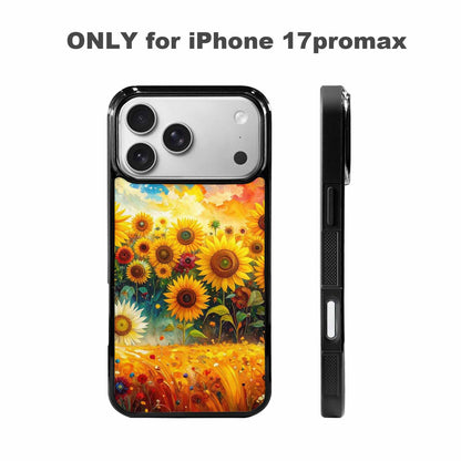 iPhone 17 Pro Max Case — Impressionist Sunflower Brushstroke Pattern Floral, Unique Phone Case Design