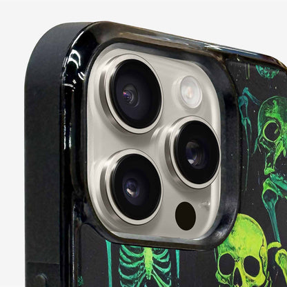 iPhone 15 Pro Max Case — Skeletons Neon Green Glowskele, Custom Phone Case