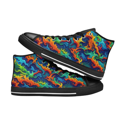 WOMEN'S Psychedelic Camo Rhythm High Top Canvas Y2K Sneakers