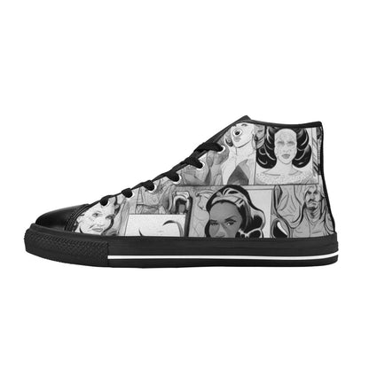 MEN'S Cc Pop Art 2 High Top Canvas Surreal Custom Sneakers