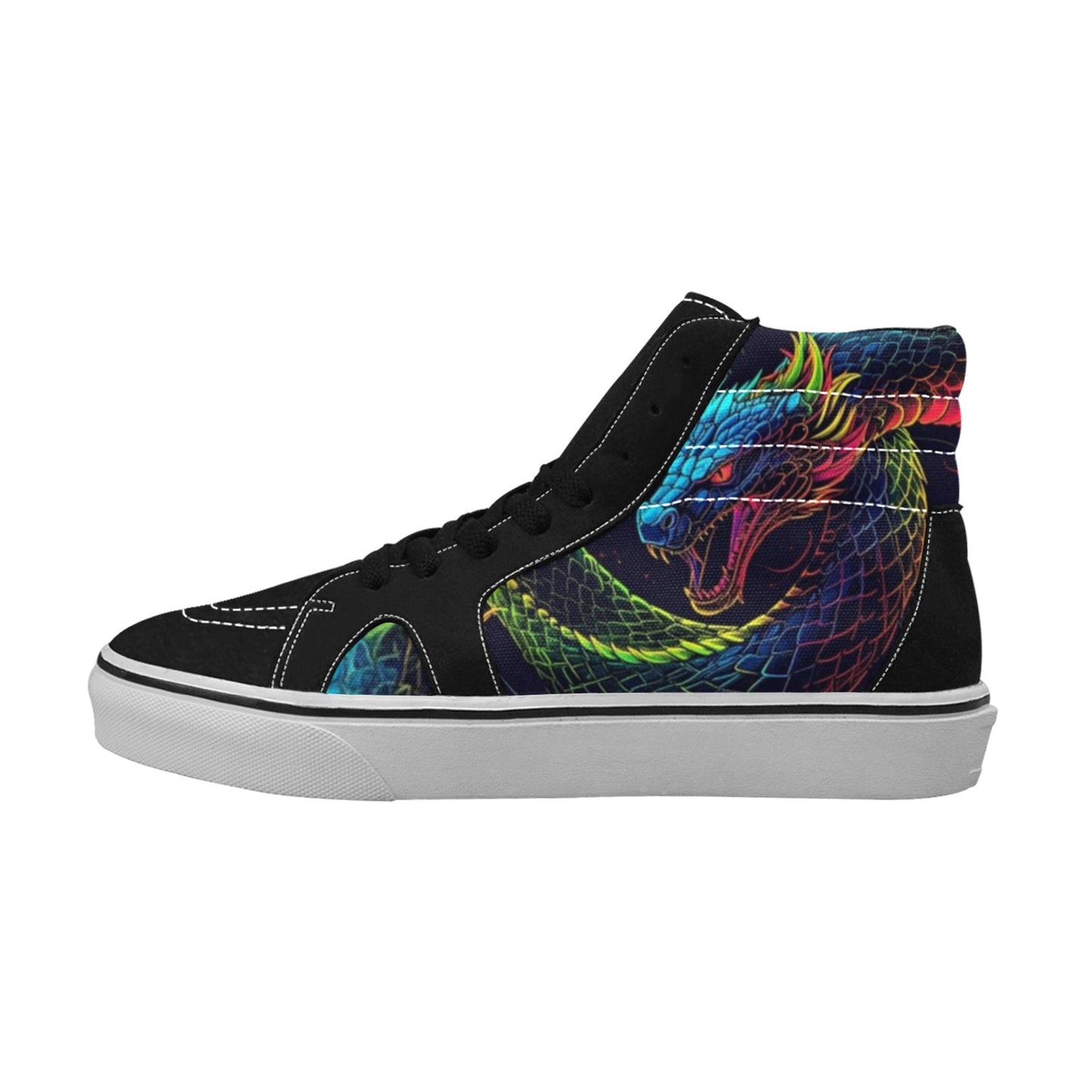 WOMEN'S Electric Serpent Dream High Top Skateboarding Wallpaper Art Sneakers