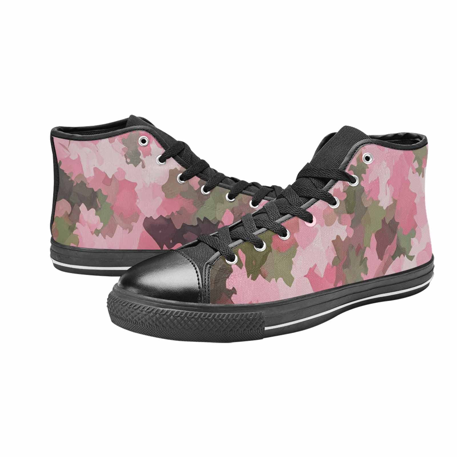 WOMEN'S Military Camouflage Blotch High Top Canvas Vibrant Chaos Shoes
