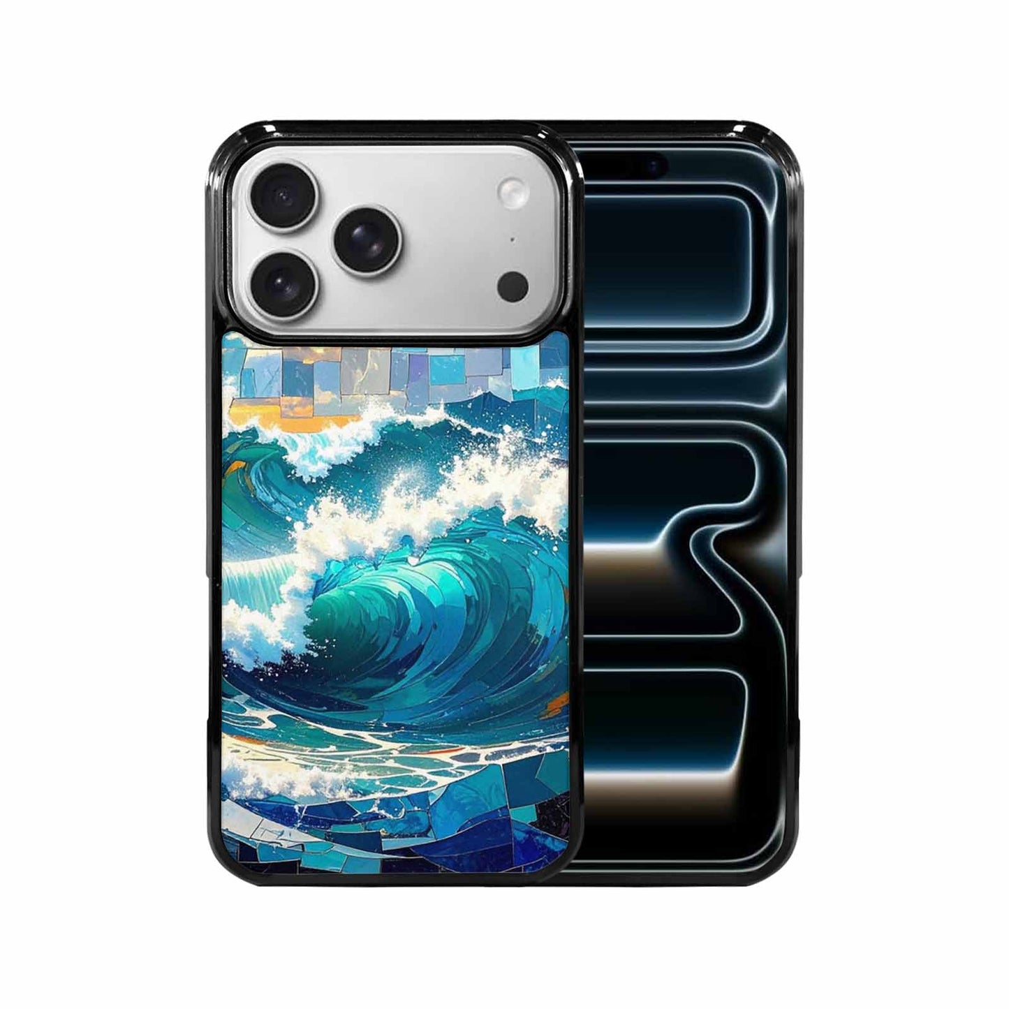 iPhone 17 Pro Max Case — Wave Crest Splash Wave Watercolor Abstract, Custom Made Phone Cover