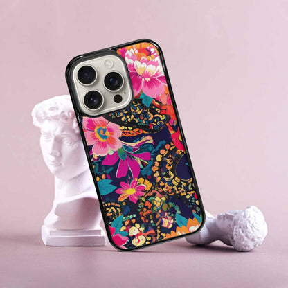 iPhone 16 Pro Case — Floral Snake Print, Custom Print Case Cover
