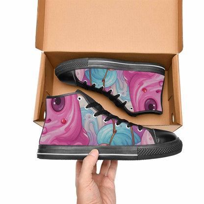 MEN'S Melting Icecream Monster Cherry High Top Canvas Grunge Custom Shoes