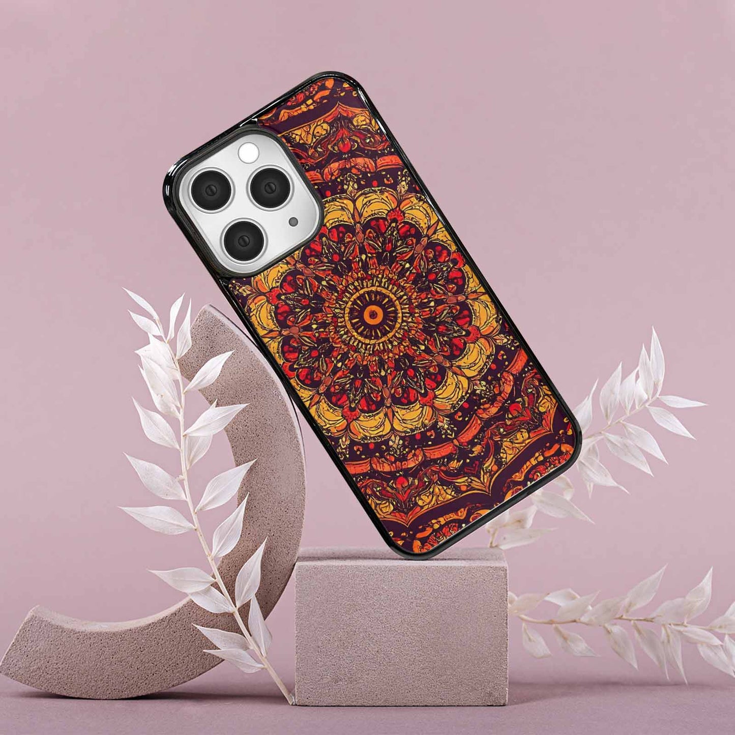 iPhone 15 Pro Max Case — Mandala Lions Art Seamless Pattern Vibrant, Custom Print Case Cover