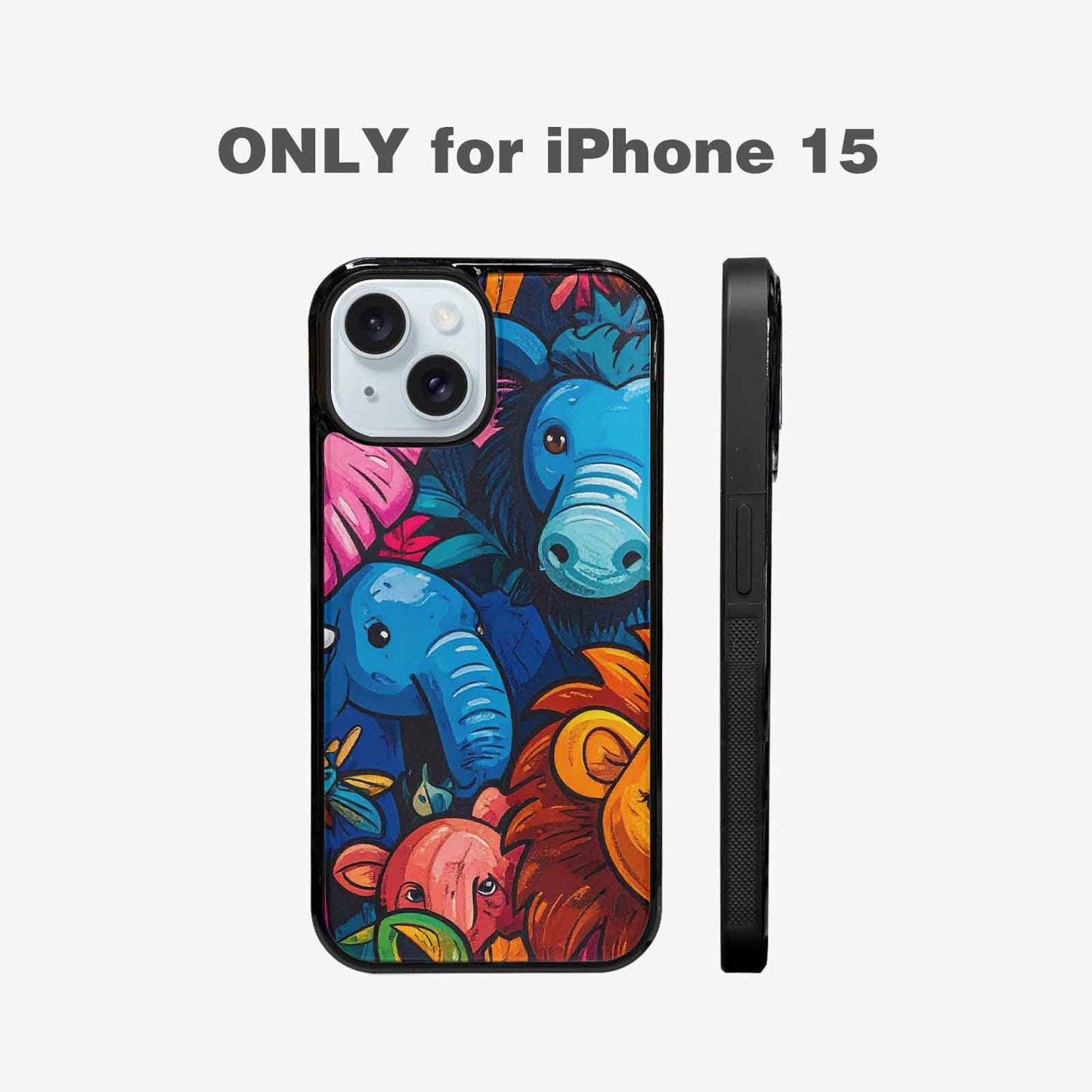iPhone 15 Case — Cartoon Animal Characters, Custom Phone Case