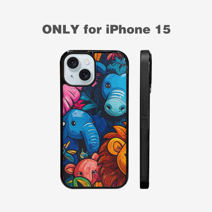 iPhone 15 Case — Cartoon Animal Characters, Custom Phone Case