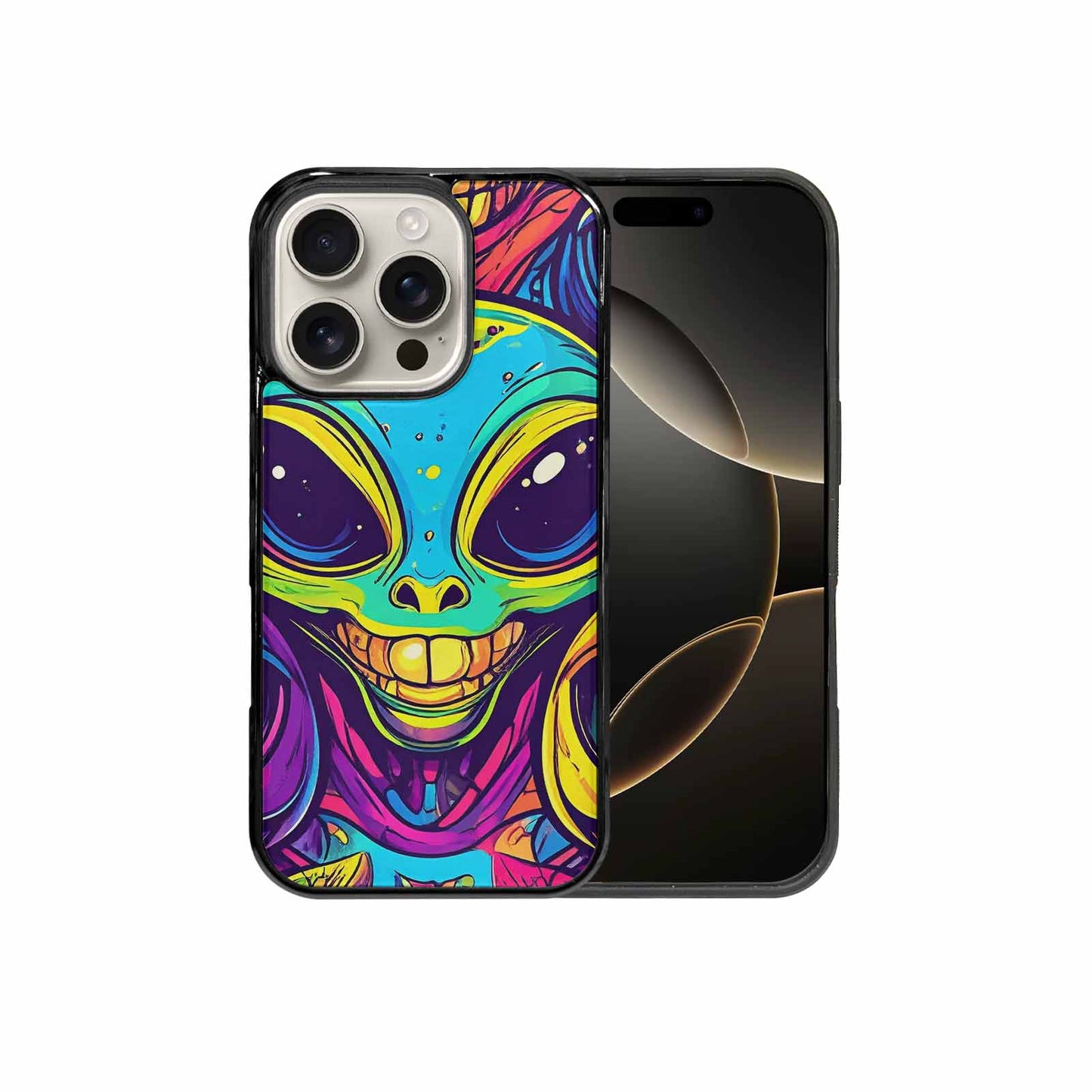 iPhone 16 Pro Case — Alien Ufo Cartoon, Custom Made Phone Cover