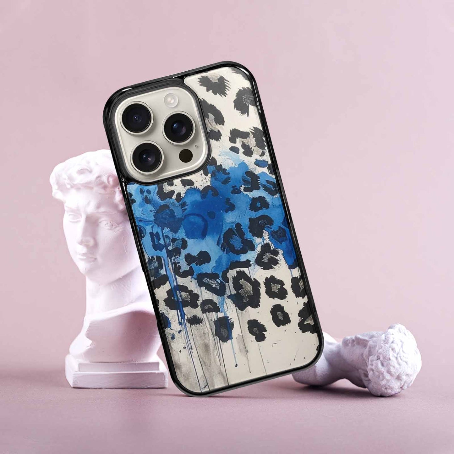iPhone 16 Pro Case — Animal Print Black Blue Ink Animal, Custom Made Phone Cover