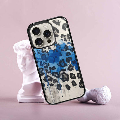 iPhone 16 Pro Case — Animal Print Black Blue Ink Animal, Custom Made Phone Cover