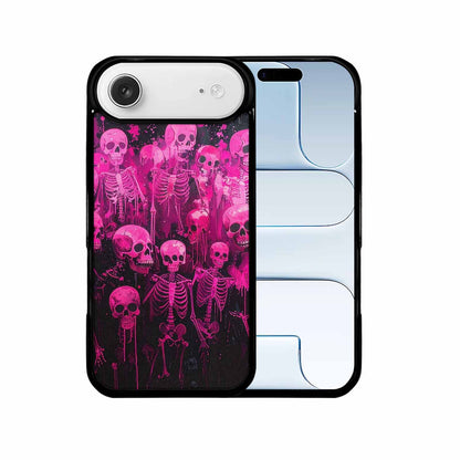 iPhone 17 Air Case — Skeletons Neon Pink Glowskelet Original Art, Custom Made Phone Cover
