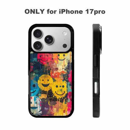 iPhone 17 Pro Case — Smiley Faces Camosmiley Faces Th8 Camo, Unique Phone Case Design