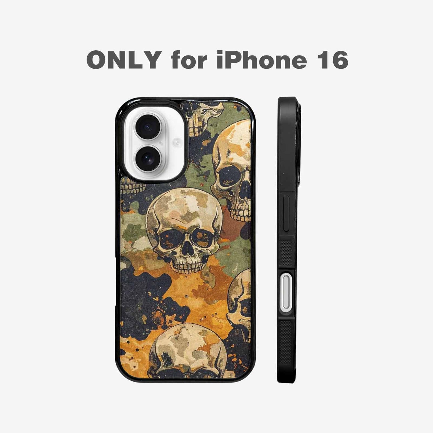 iPhone 16 Case — Military Camo Skull Custom, Custom Print Case Cover