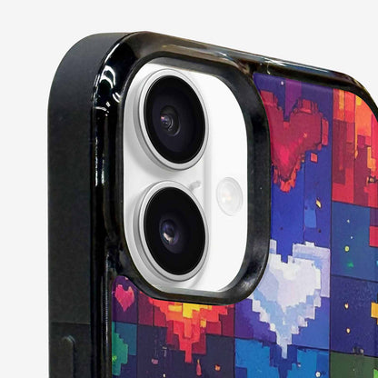 iPhone 16 Case — Pixel Art 8 Bit Burst Pattern, Personalized Phone Case
