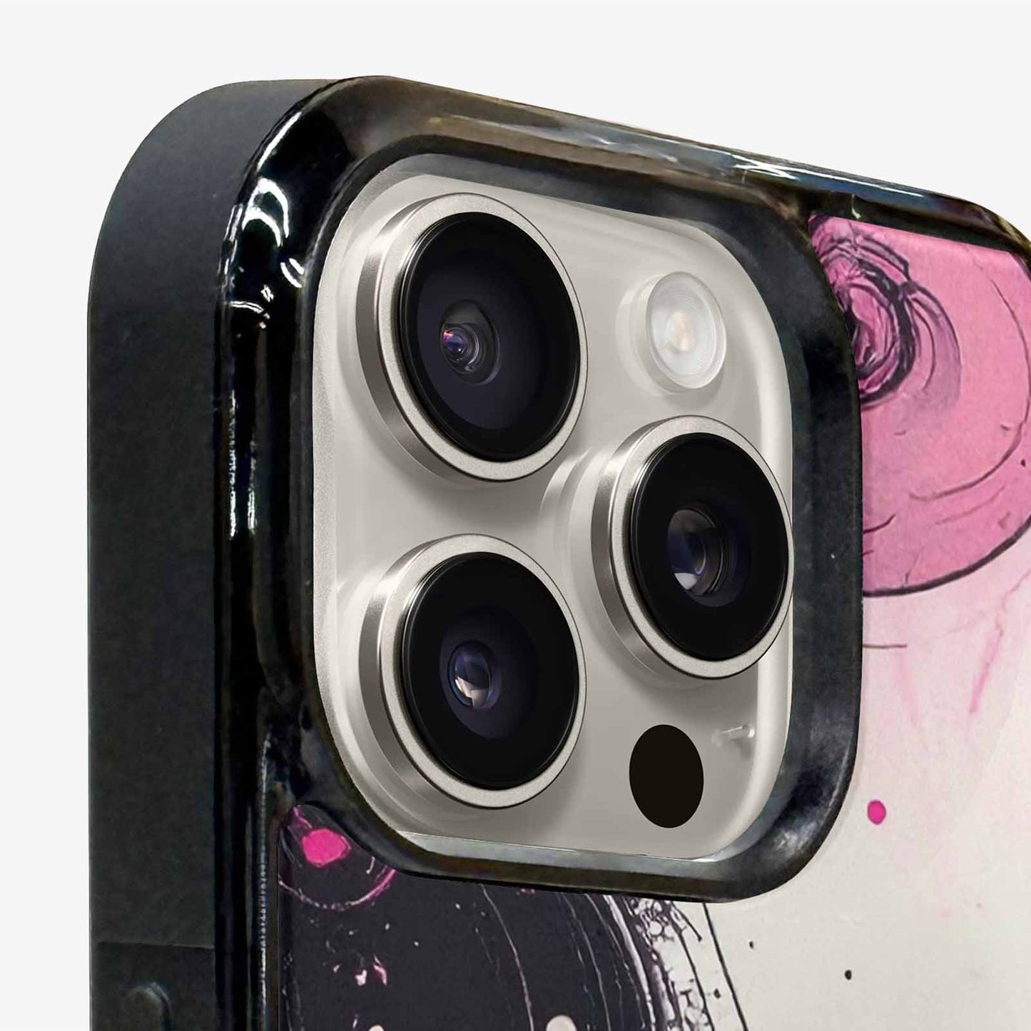 iPhone 16 Pro Max Case — Van Gogh Swirl Black Pink Ink, Custom Designed Case Cover