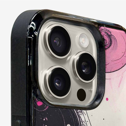 iPhone 16 Pro Max Case — Van Gogh Swirl Black Pink Ink, Custom Designed Case Cover