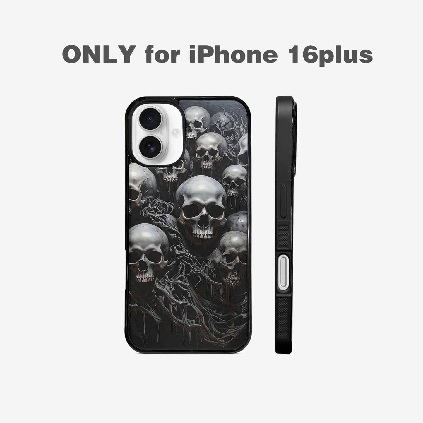 iPhone 16 Plus Case — Grey Dark Black And Grey Tones, Original Design Phone Case