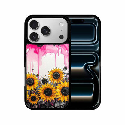 iPhone 17 Pro Case — Sunflower Burst Black Pink Ink Floral, Custom Made Phone Cover