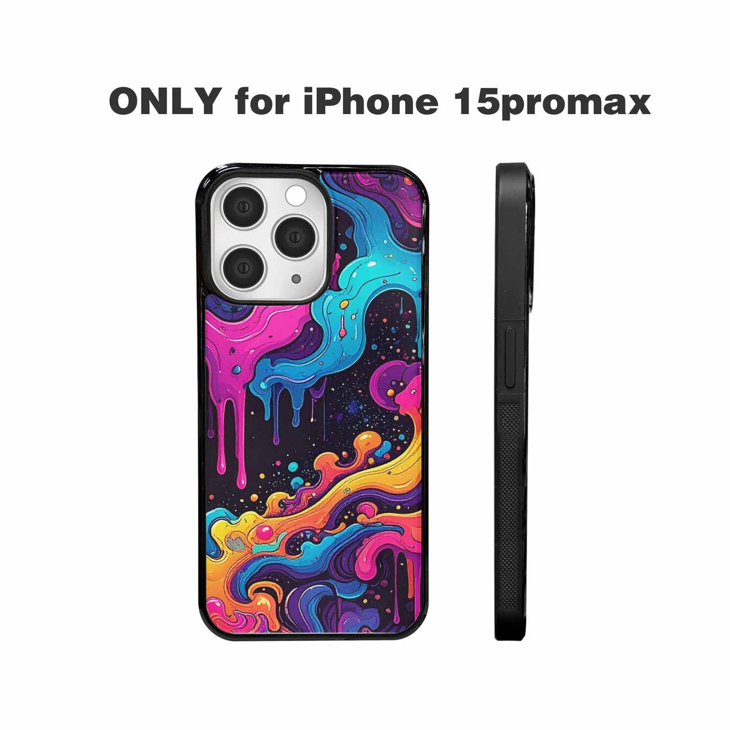 iPhone 15 Pro Max Case — Neon Drip Galaxy Custom, Personalized Phone Case