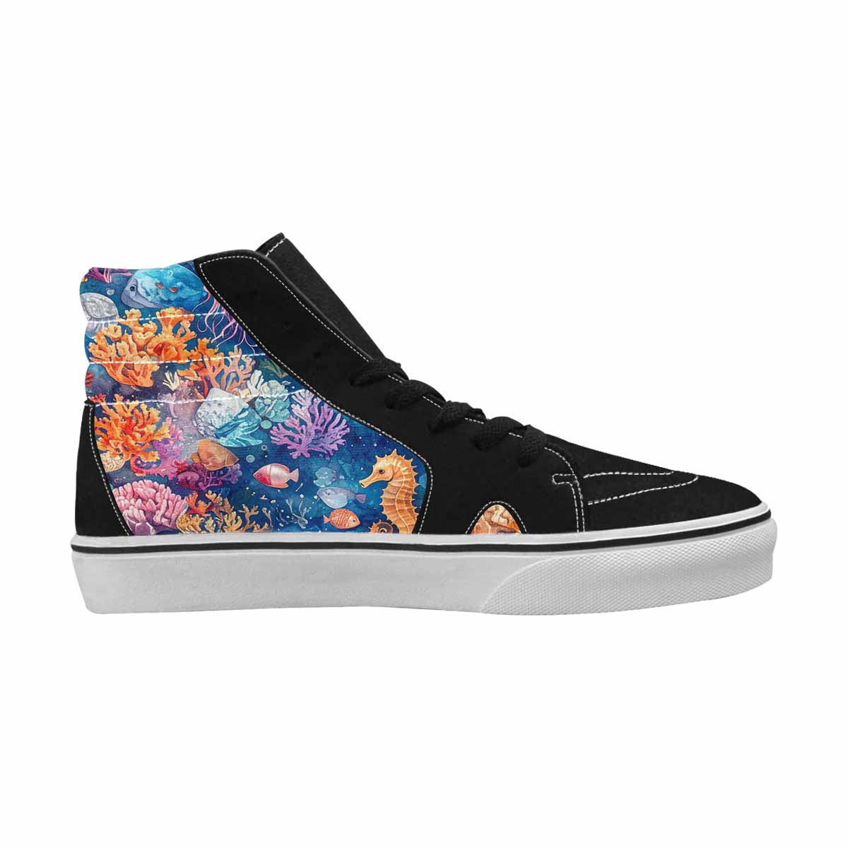 MEN'S Fish Scale Coral High Top Canvas Y2K Custom Shoes