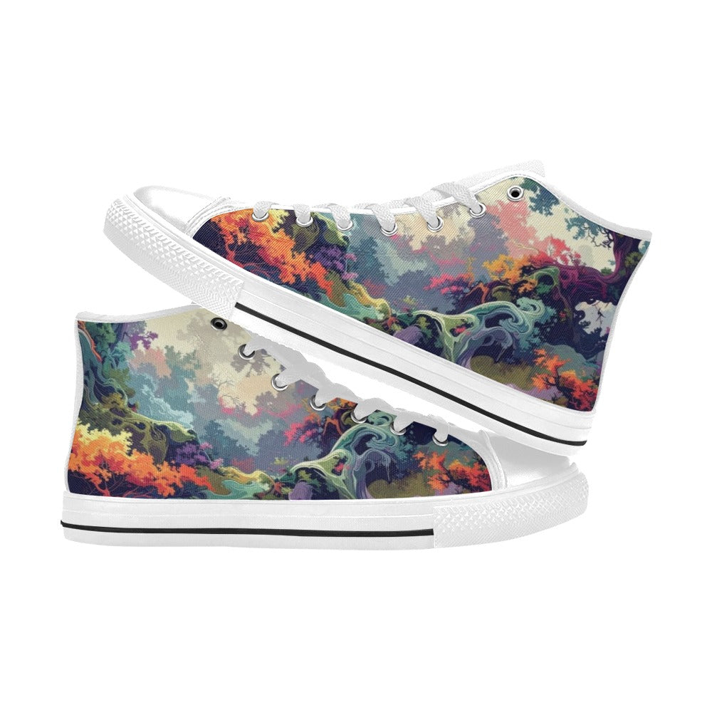 Camo Design 1 Kids' High Top Canvas Shoes
