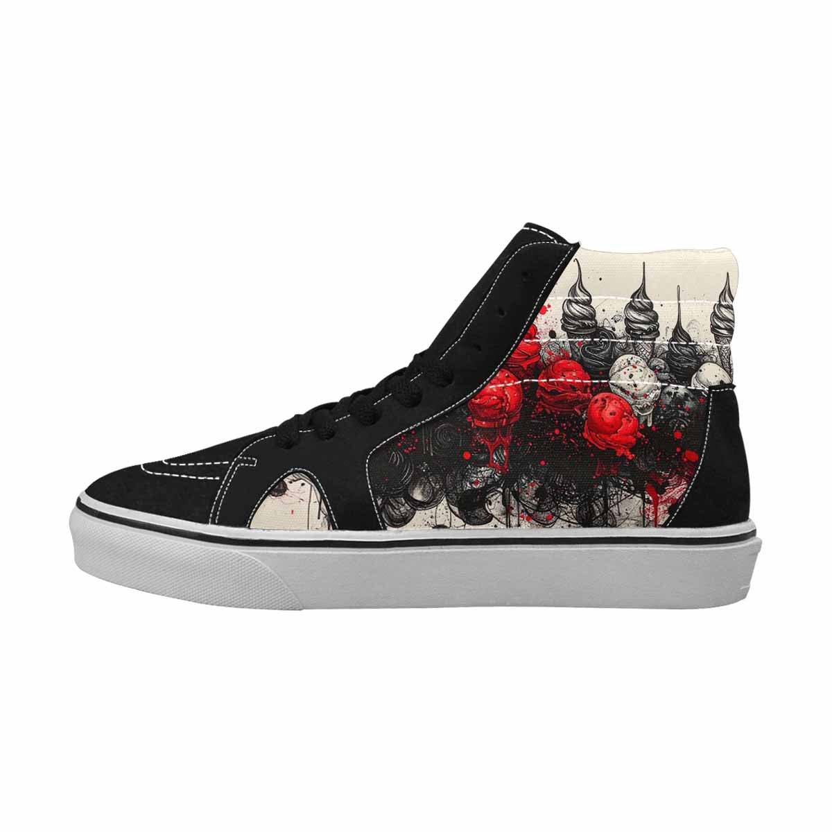 MEN'S Ice Cream Motif High Top Canvas Dreamlike Custom Shoes