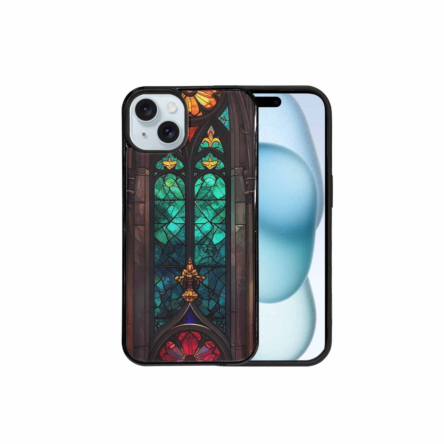 iPhone 15 Plus Case — Stained Glass Cathedral Custom, Custom Print Case Cover