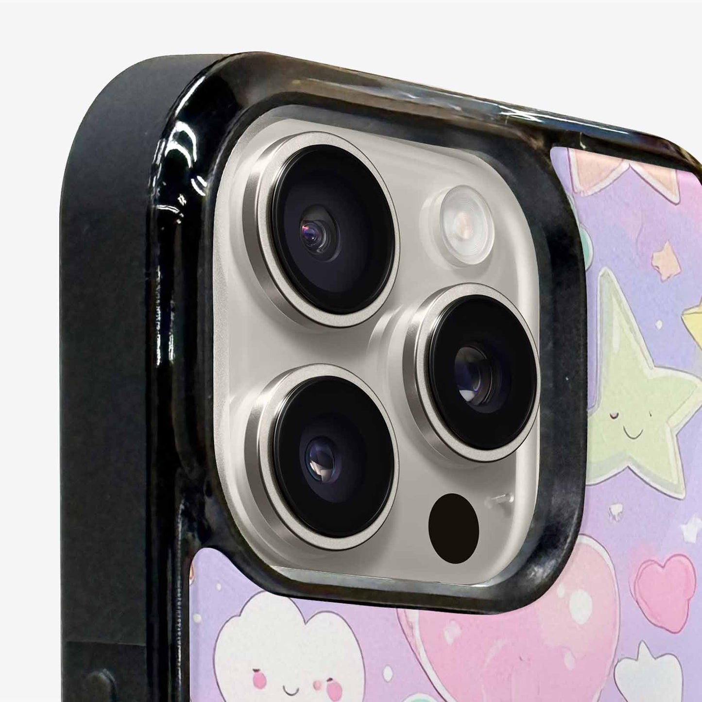 iPhone 15 Pro Max Case — Cute Kawaii Style Generic Icons Stars, Unique Phone Case Design