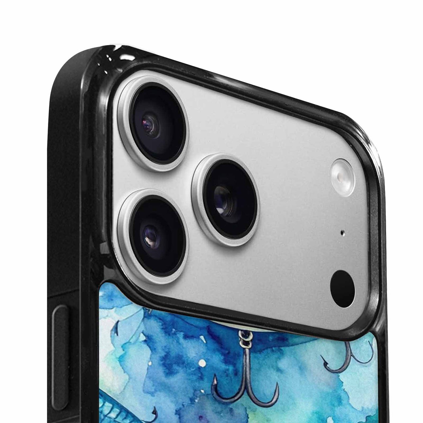 iPhone 17 Pro Case — Fishing Lure And Hook Pattern Watercolor, Unique Phone Case Design