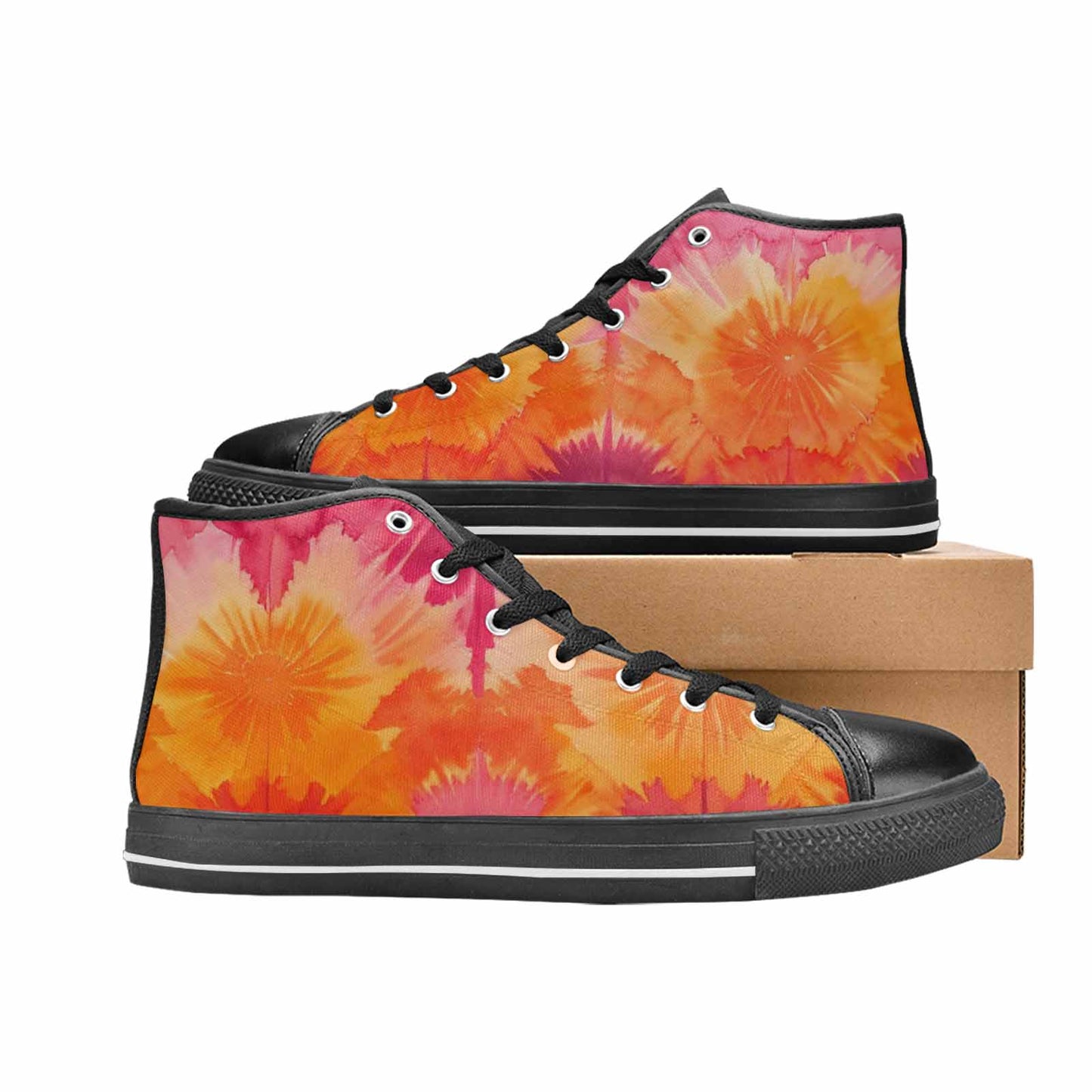 MEN'S Tie Dye - High Top Canvas Dark Academia Custom Sneakers