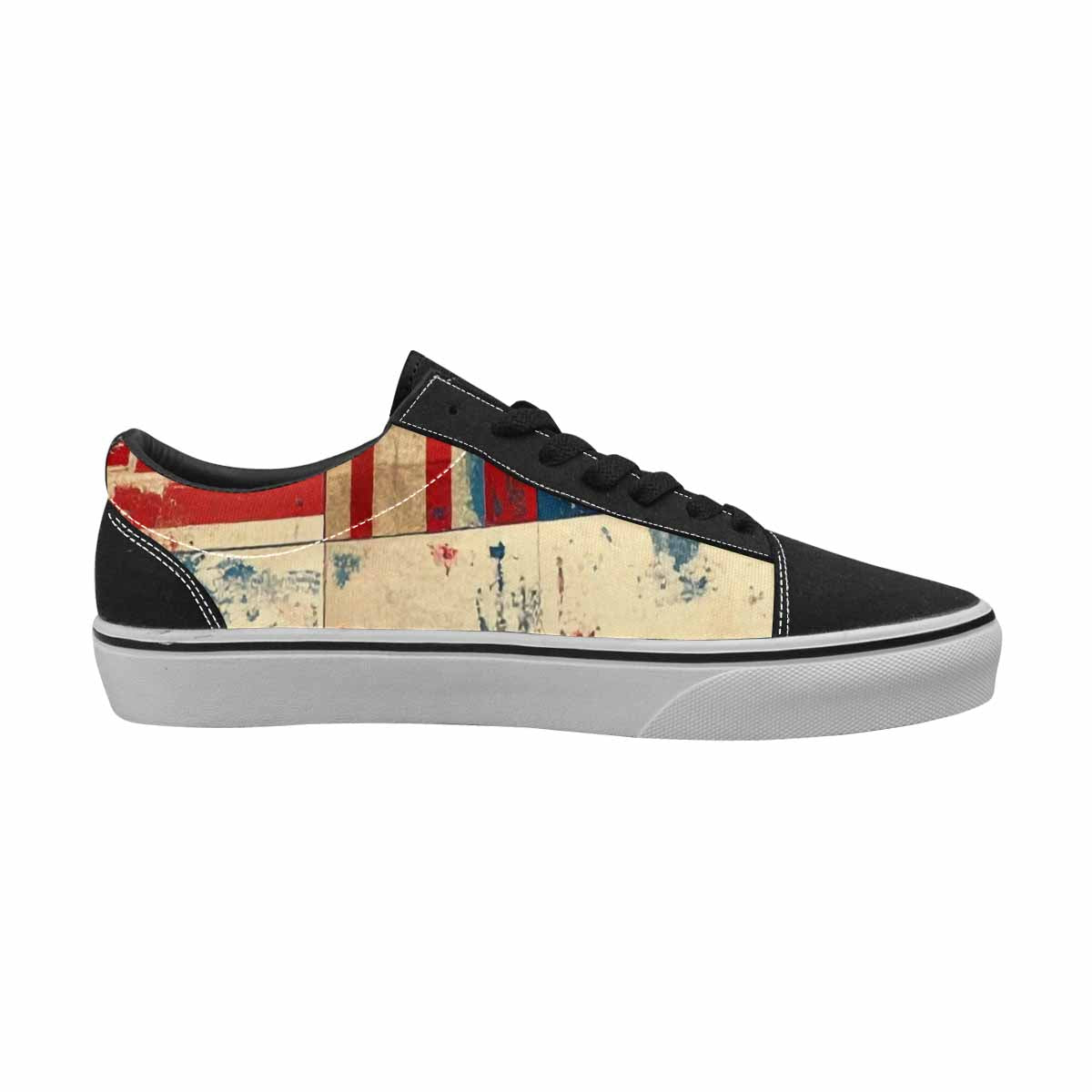 MEN'S American Flag Stars Canvas Lace-Up Vivid Custom Sneakers