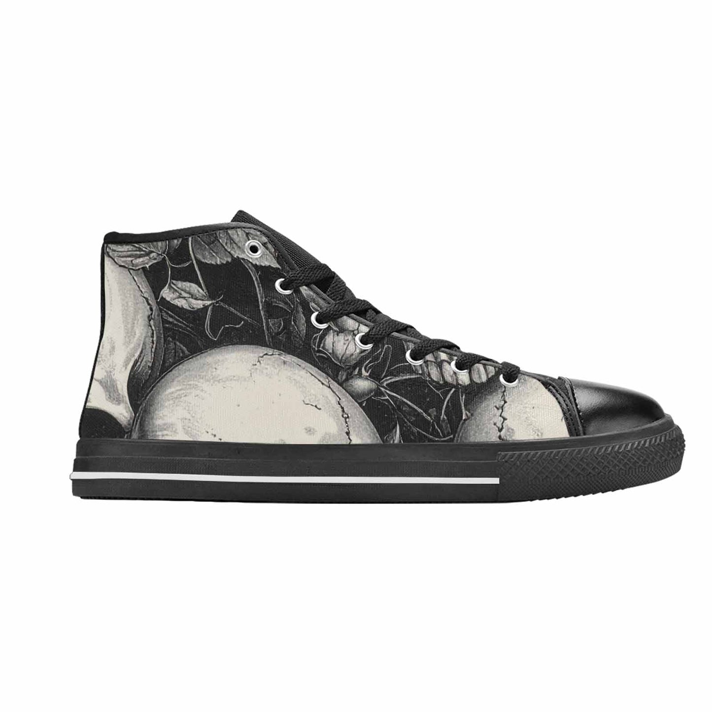 MEN'S Skulls Roses Pen Ink High Top Canvas Dreamcore Sneakers