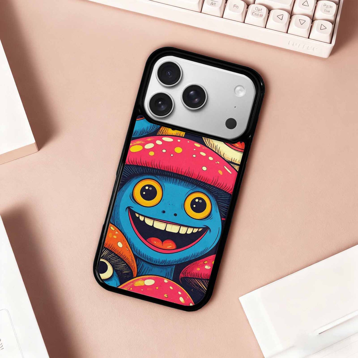 iPhone 17 Pro Case — Retro Mushroom Cartoon Art Pattern Retro, Personalized Phone Case