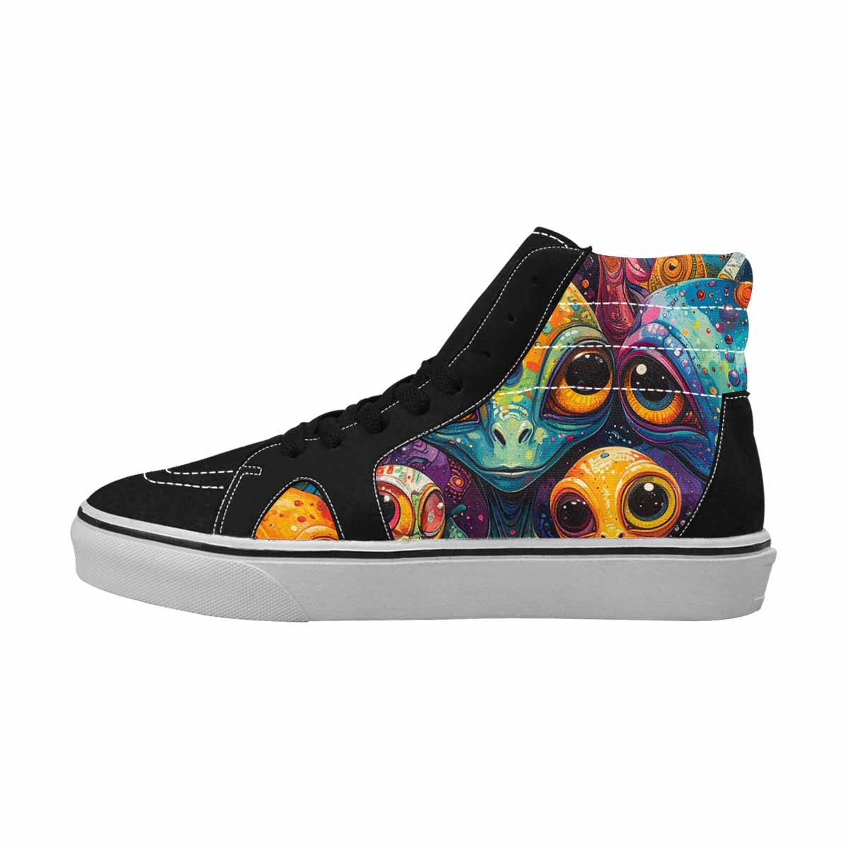 MEN'S Cartoon Alien Characters High Top Canvas Y2K Custom Shoes