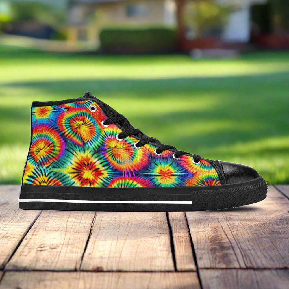 Jellyfish Crimson Black Statement WOMEN Bold Art - Freaky Shoes | Custom Art Sneakers