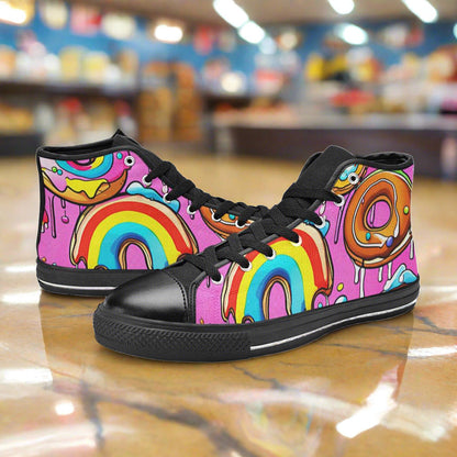 Wolf Orange Black Vivid MEN Bold Art - Freaky Shoes | Custom Art Sneakers