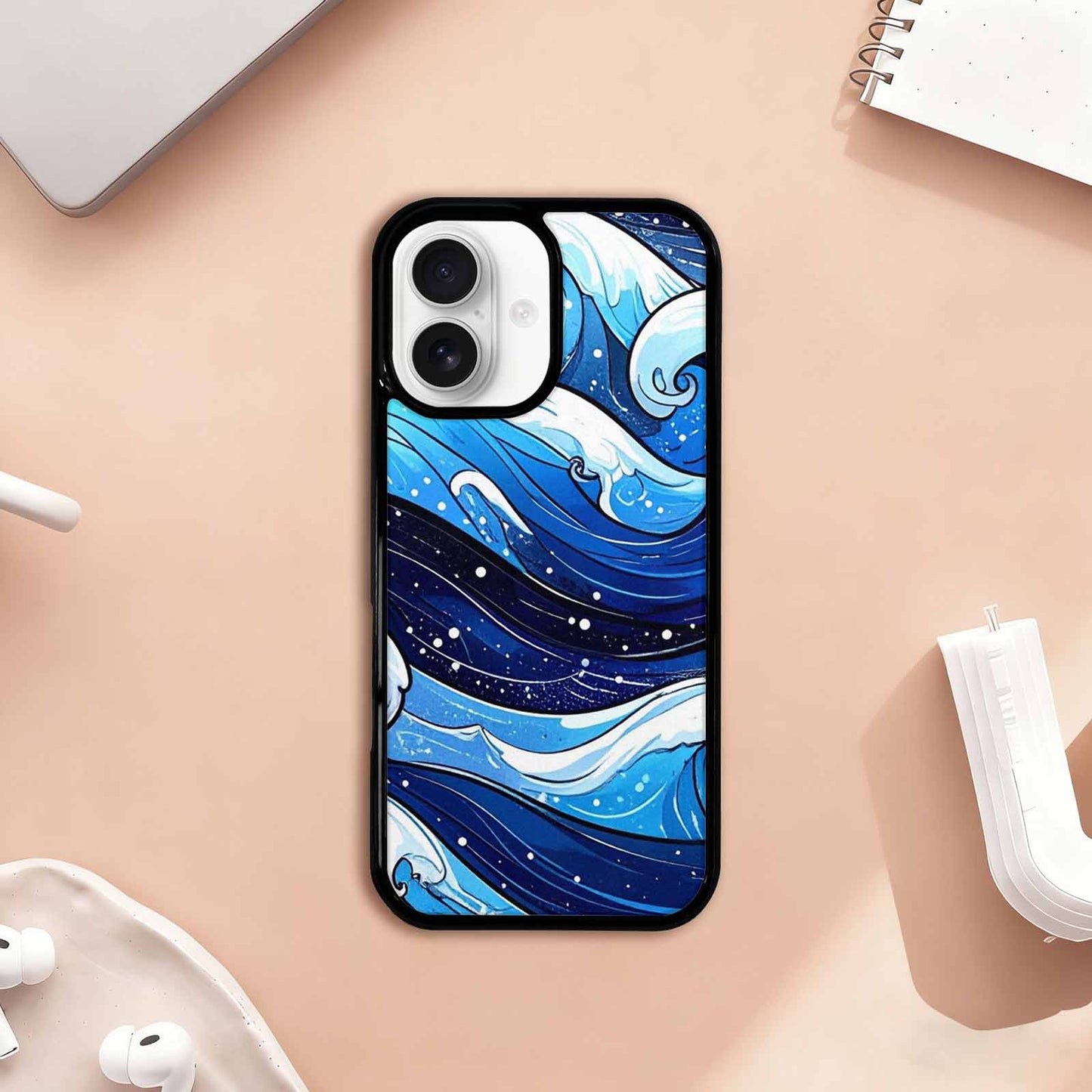 iPhone 17 Case — Glossy Winter Wave Cartoon Cute, Custom Made Phone Cover
