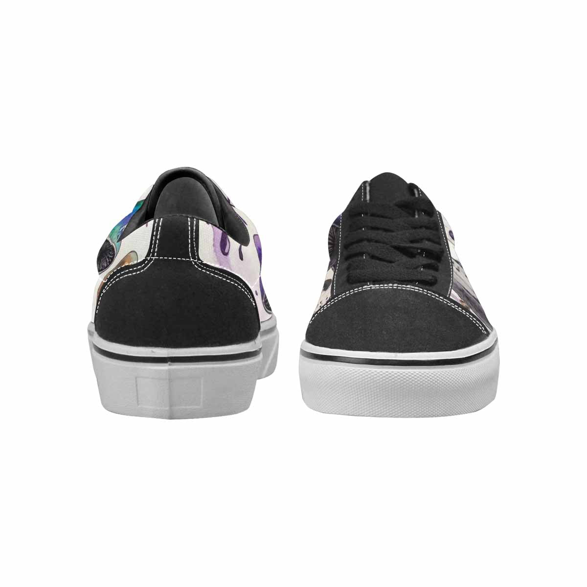 WOMEN'S Rainbow Drip Mushrooms Lace-Up Canvas Wallpaper Art Custom Sneakers