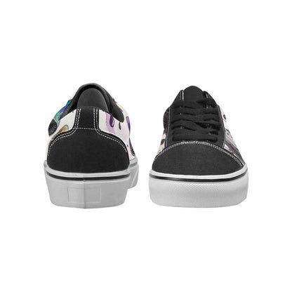 WOMEN'S Rainbow Drip Mushrooms Lace-Up Canvas Wallpaper Art Custom Sneakers
