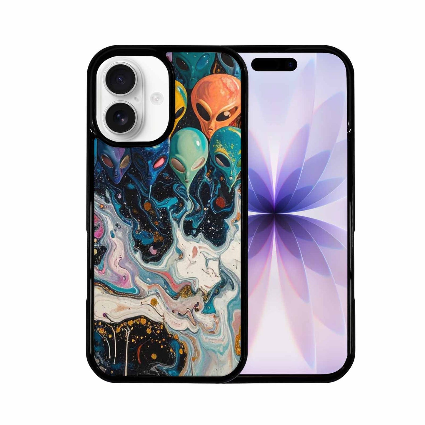 iPhone 17 Case — Aliens Marblealiens Pattern Alien Scifi, Custom Print Case Cover